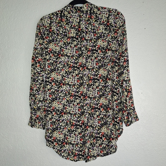 Intro Matilda Dark Floral Blouse Tunic Top Button Shirt Size S - Picture 2 of 10
